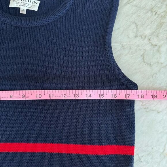St. John Sport by Marie Gray vintage Navy, Gold, & Red Sweater Vest size M - Picture 6 of 8
